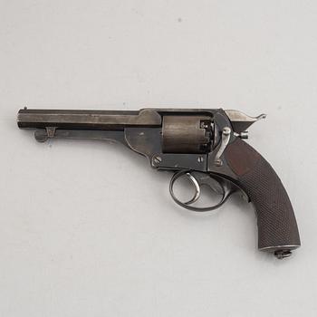 A cased Kerr patent double action percussion revolver. London Armoury Company. Serial no 11395.