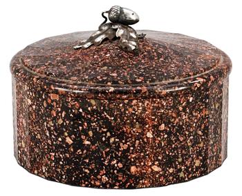 1007. A Swedish Empire porphyry butter box.