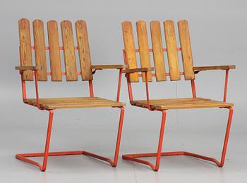 TRÄGÅRDSSTOLAR, ett par. Grythyttan "A2"1940-tal.