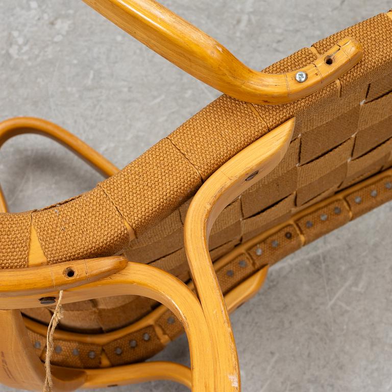 Bruno Mathsson, a 'Pernilla 3' lounge chair, Karl Andersson, 1960s.