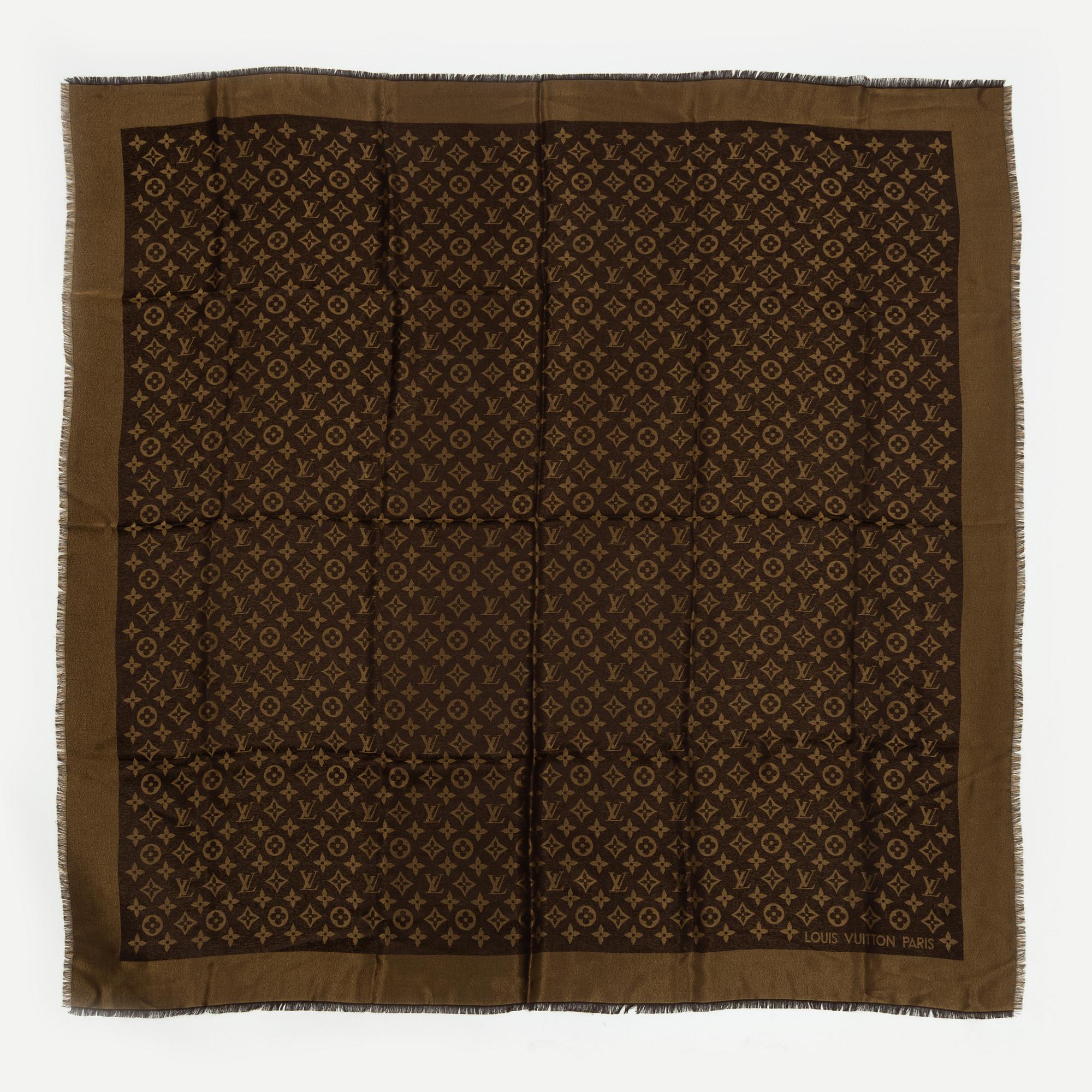 Louis Vuitton, a silk and cashmere monogram shawl.