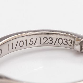 Sormus, briljanttihioitettu timantti 1,01 ct, platinaa.