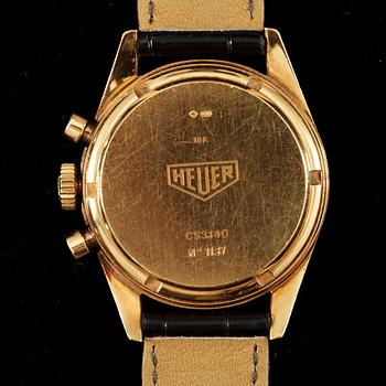 Heuer (TAG-Heuer) - Carrera 1964. Automatisk. Kronograf. Guld/läderband. Cert och Box. 35mm. 1997/1998.