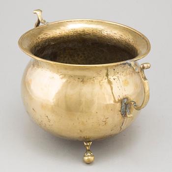 A 19th century brass flower pot.