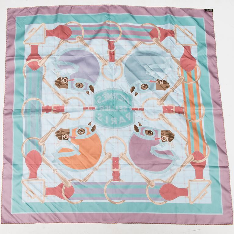 HERMÈS Two Silk Scarfs.