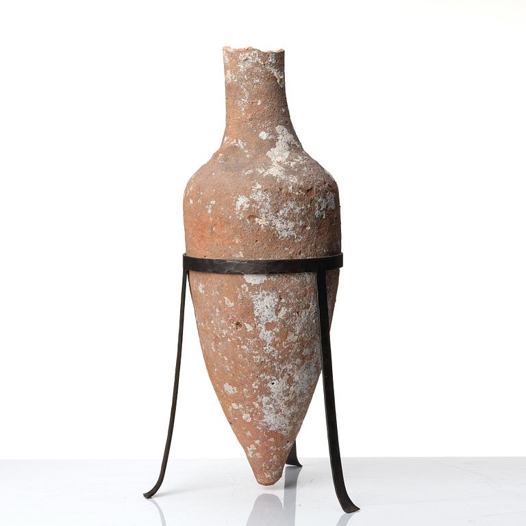 Two pottery Mediterranean presumably Roman time amphoras.