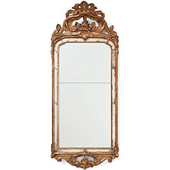 80. A Swedish Rococo 18th century mirror.