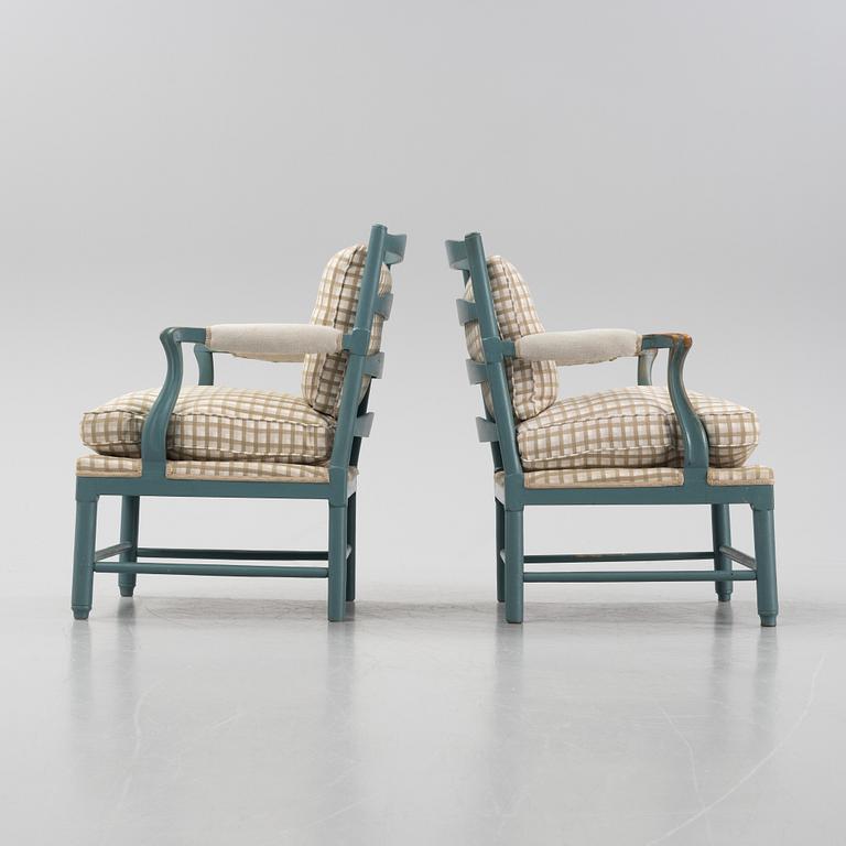 A pair of Gustavian armchairs.