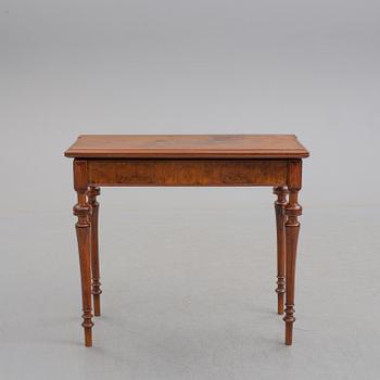 A late 19th century mahogany card table.
