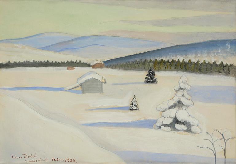 Einar Jolin, Winter landscape from Gausdal, Norway.