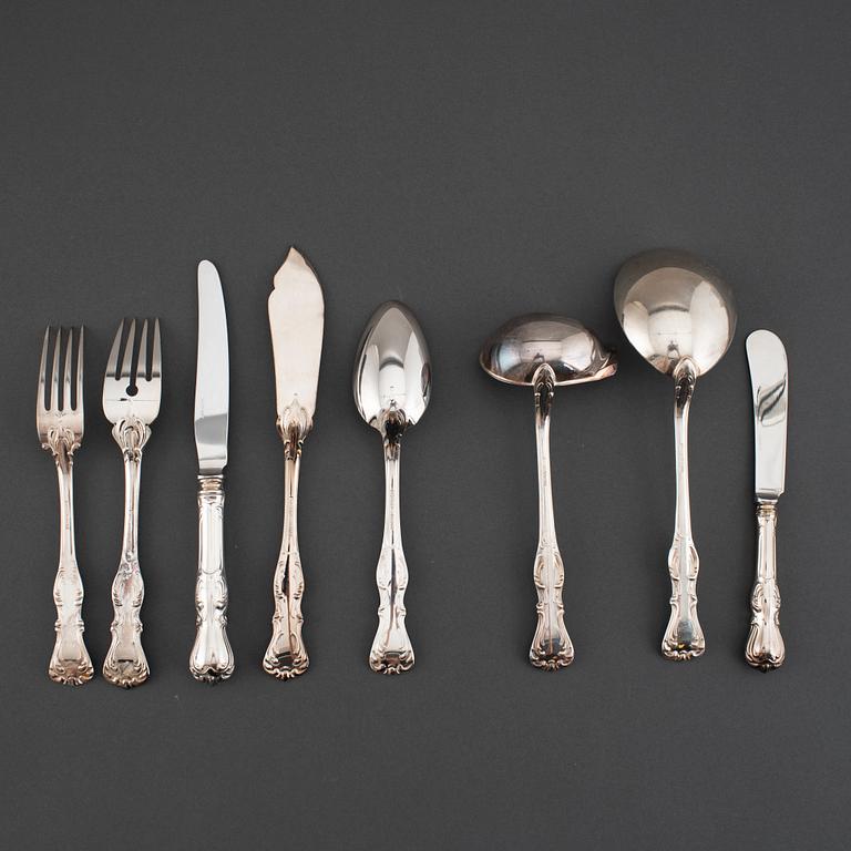 GAB, a 'Prins Albert' part silver cutlety, Stockholm, 1970/80s (53 pieces).