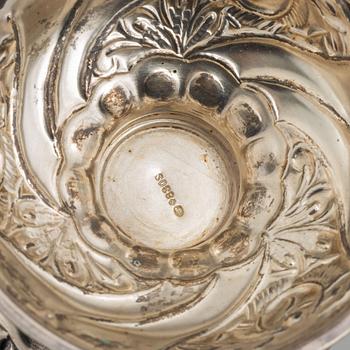 Three Rococo Style Silver Sugar Shakers, circa mid-20th Century.