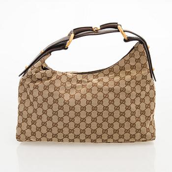 Gucci, a 'Horsebit Guccissima Canvas Hobo Bag'.