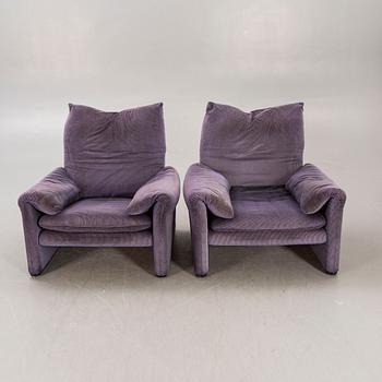 Vico Magistretti, easy chair, a pair, "Maralunga", for Cassina, later part of the 20th century.