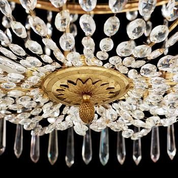 A late Gustavian circa 1800 seven-light chandelier.