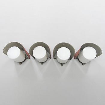 Paavo Tynell, A set of four model 7307 wall lamps / outdoor lighting for Idman. Mid-20th century.