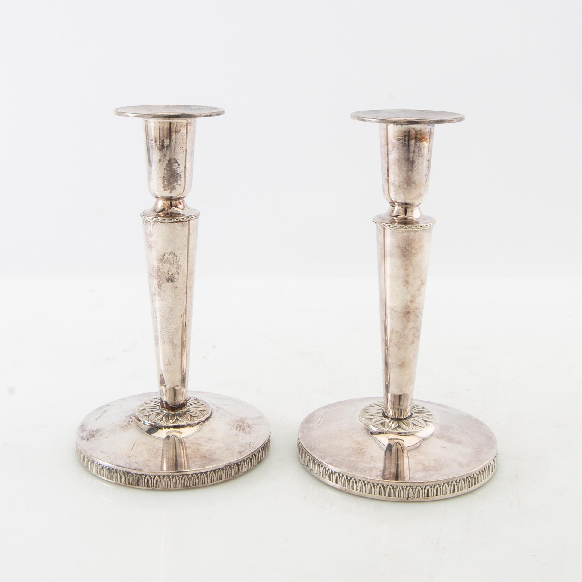 Candelsticks a pair silver Ceson Gothenburg 1960.