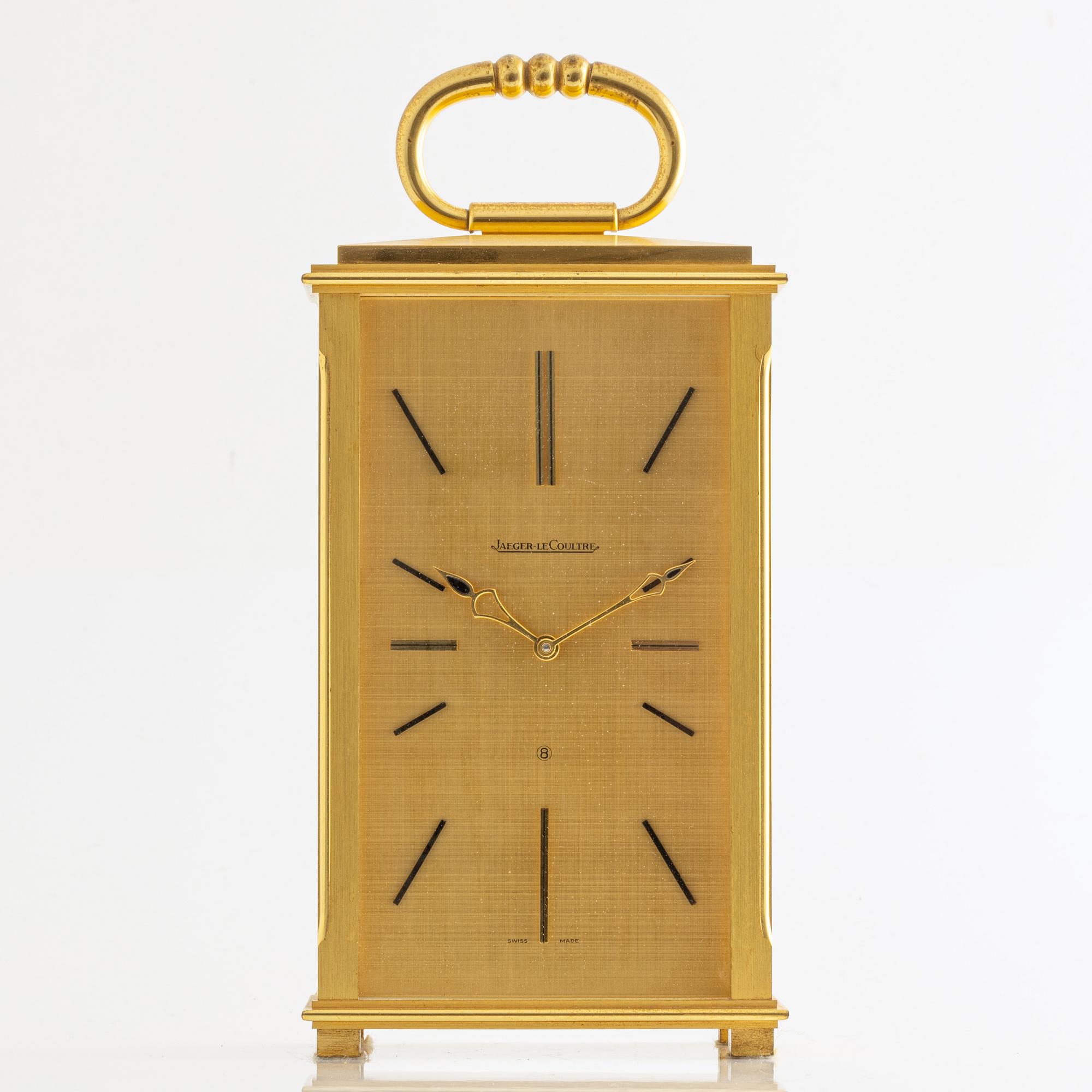 Jaeger-LeCoultre, table clock, 6 x 9 x 16 cm.