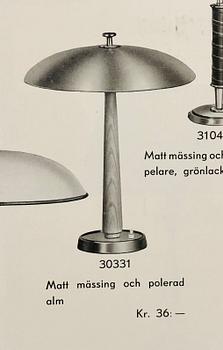 Bertil Brisborg, or Erik Tidstrand, a pair of table lamps, model "30331", Nordiska Kompaniet, 1940s.