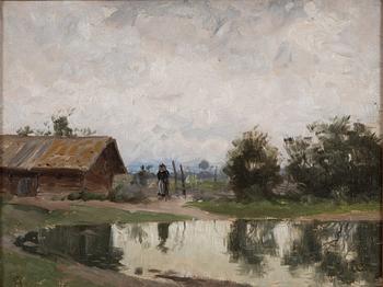 Olof Arborelius, Landskap med figurer vid sjö.