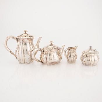 L Berth  kaffe och teservis 4 dlr silver Danmark 1900-talets första hälft.