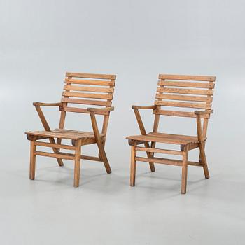 A garden group of 6 pcs, designed by Carl Malmsten for Igelstaverken AB, Sweden, second half of the 20th century.