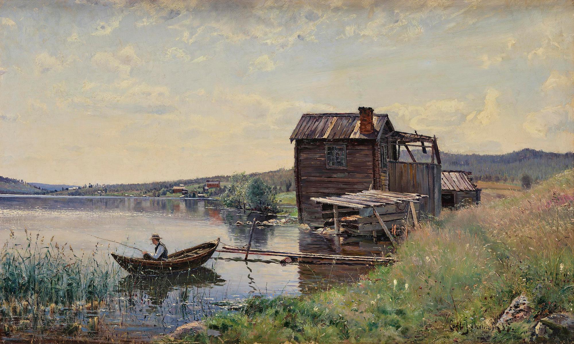 Carl Johansson, "Strandparti i middagsbelysning" ("Beach scene in midday light").