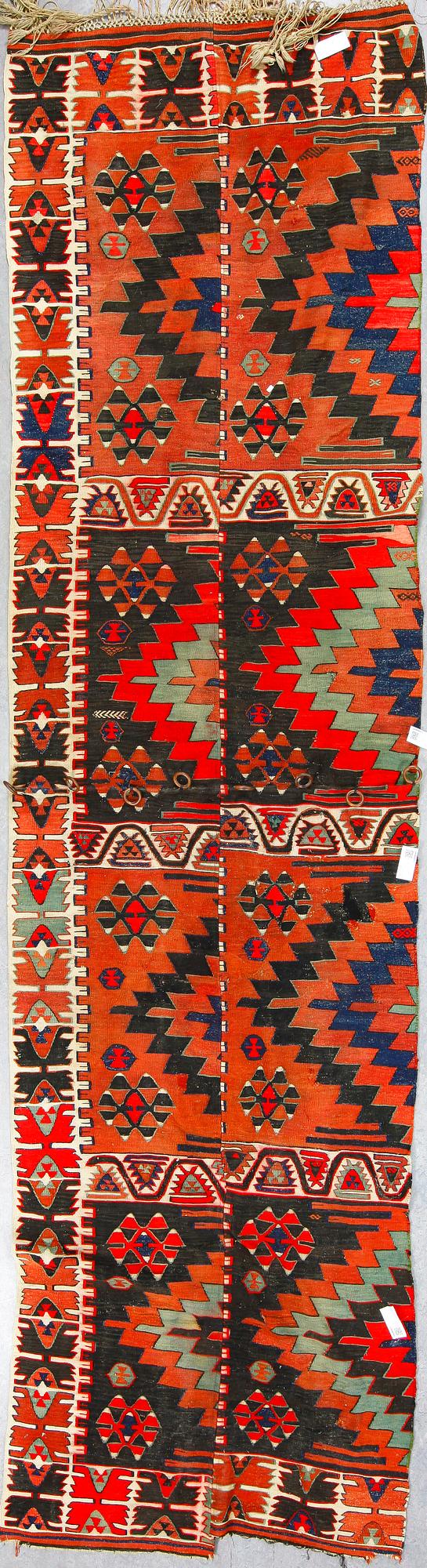 KELIM, Antik, Kaukas, ca 428x114 cm.