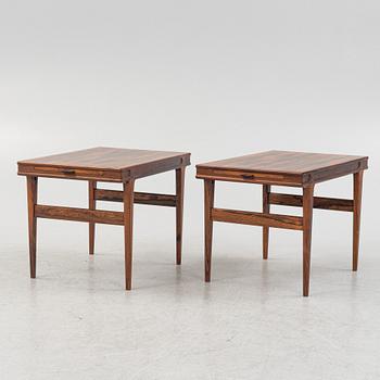 Johannes Andersen, a pair of rosewood-veneered side tables, 1960's.