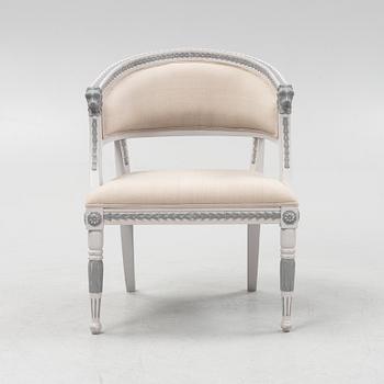 A late Gustavian style armchair, contemporary.