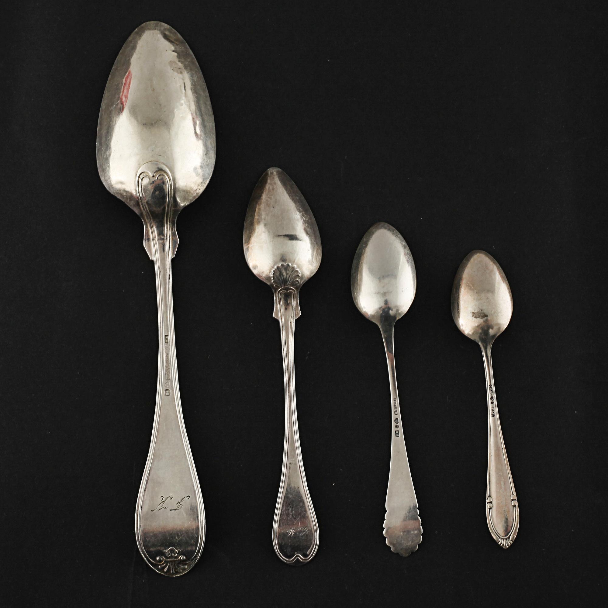 23 silver spoons from Sweden, 19th and 20th century.