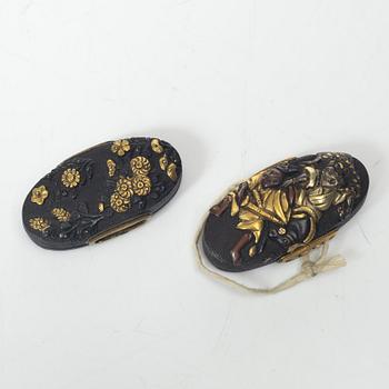 Fuchi och kashira, två par, Japan, Meji.