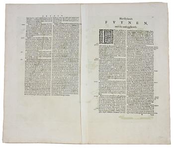 KARTA, Fyn, Danmark, Blau, ca 1660.