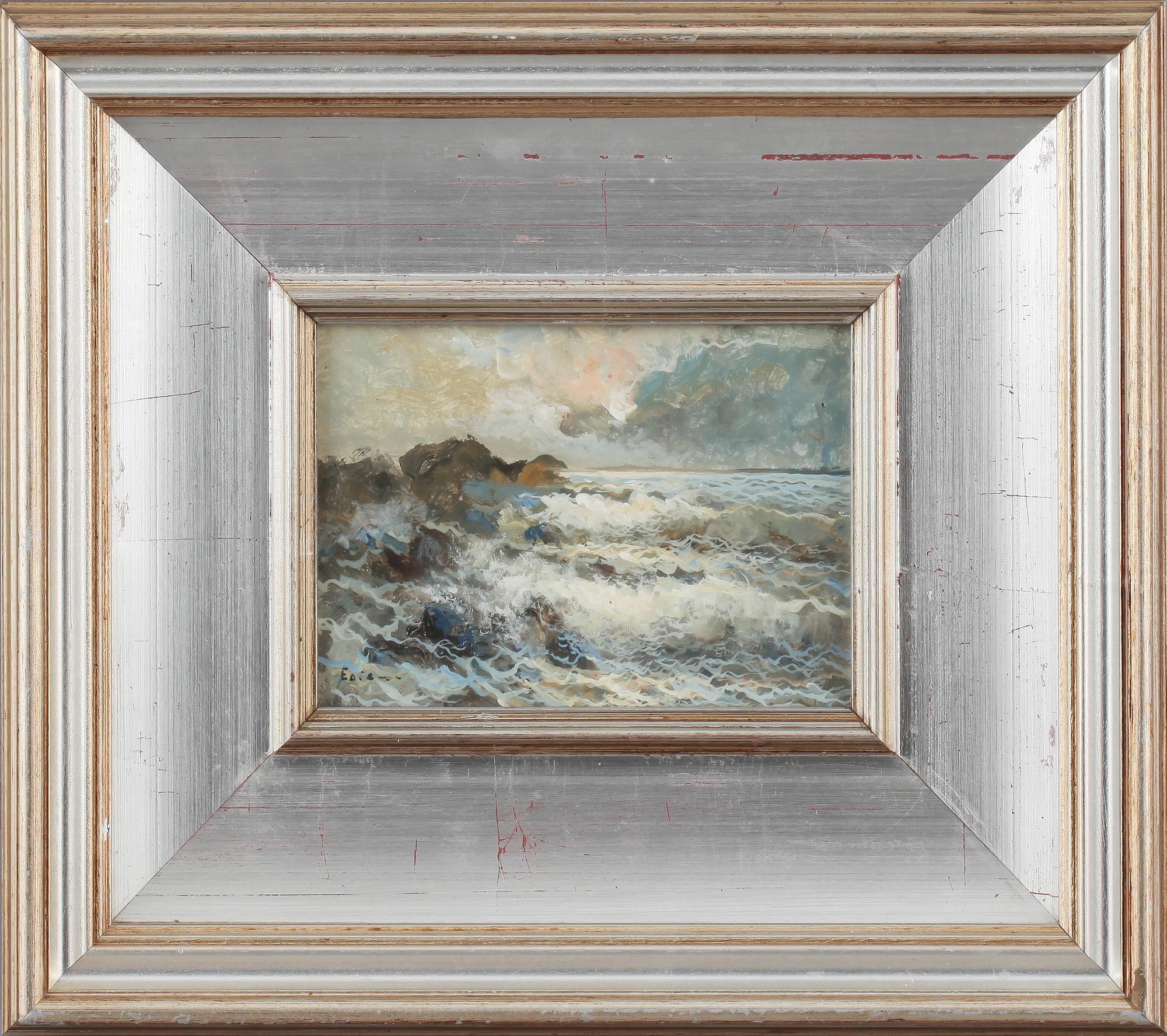 OKÄND KONSTNÄR, olja på pannå, otydlig signatur, 1900-tal.