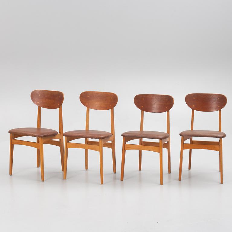 A set of four chairs, Scandinavia, 1950's/60's.