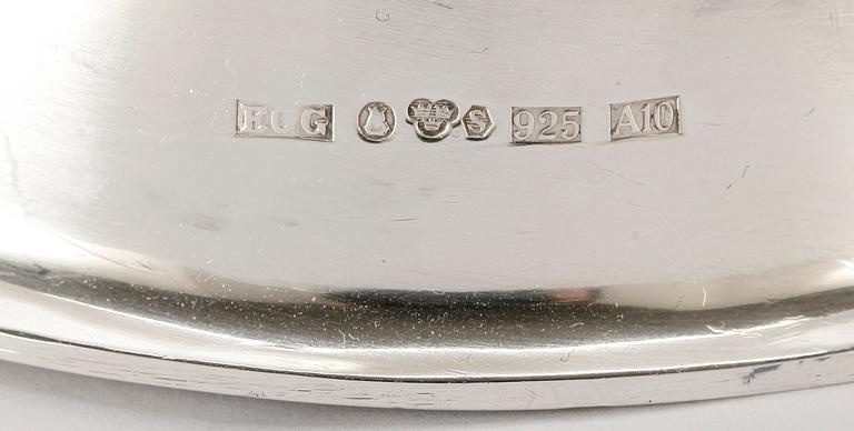 LJUSSTAKAR, ett par, silver, Evert Gustafsson, Stockholm 1975. Totalvikt ca 990 gram.