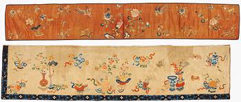 PARTI TEXTILIER, broderat siden. Qing dynastin.