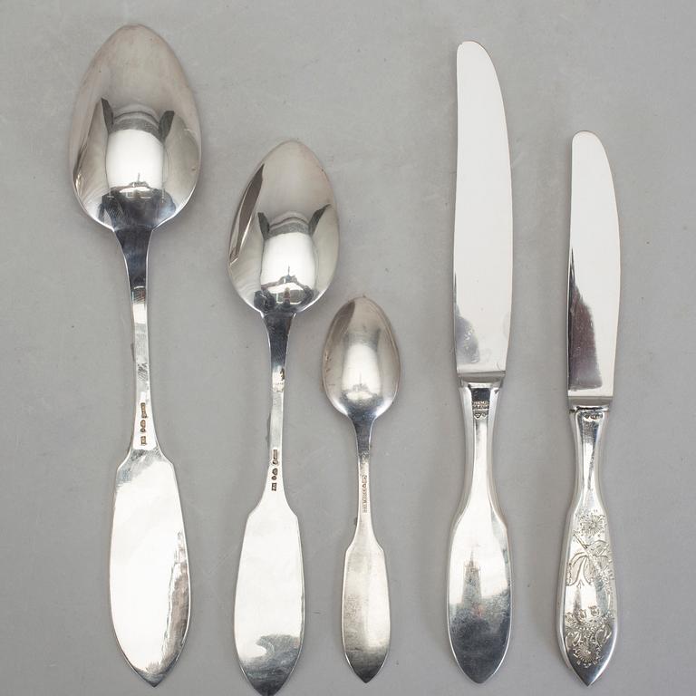 BESTICKUPPSÄTTNING, 25 delar, silver, "Tornedal", C. O. Persson, Haparanda. 1900-talets mitt. Tot vikt 770 g.