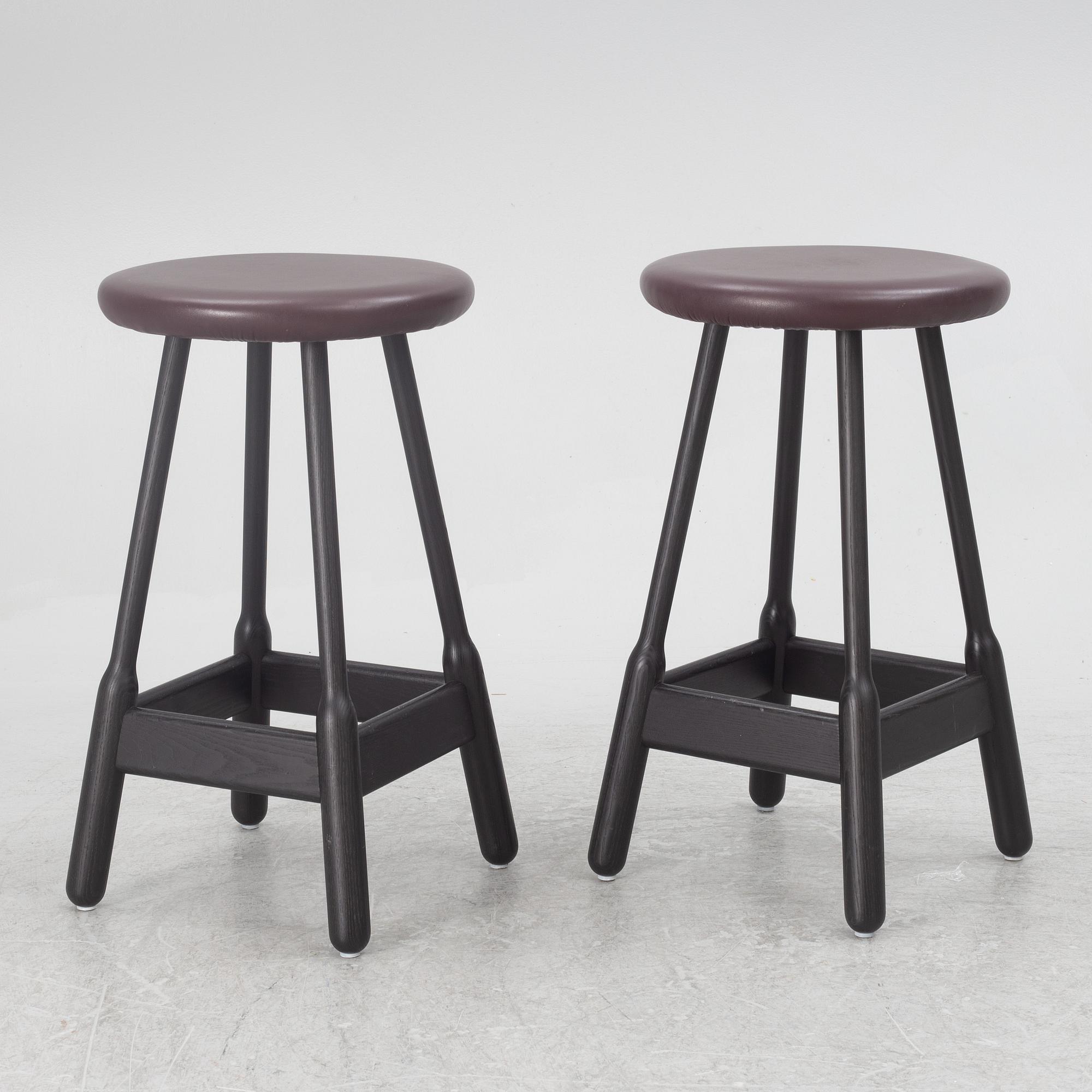 Jasper Morrison, a pair of 'Albert Bar Stools', Massproductions.