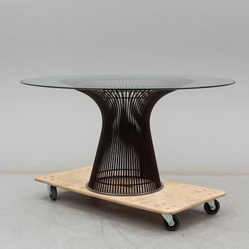 WARREN PLATNER, a glass top dining table.