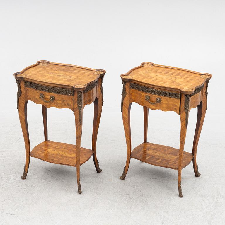 A Pair of Louis XV-Style Bedside Tables, 20th Century.