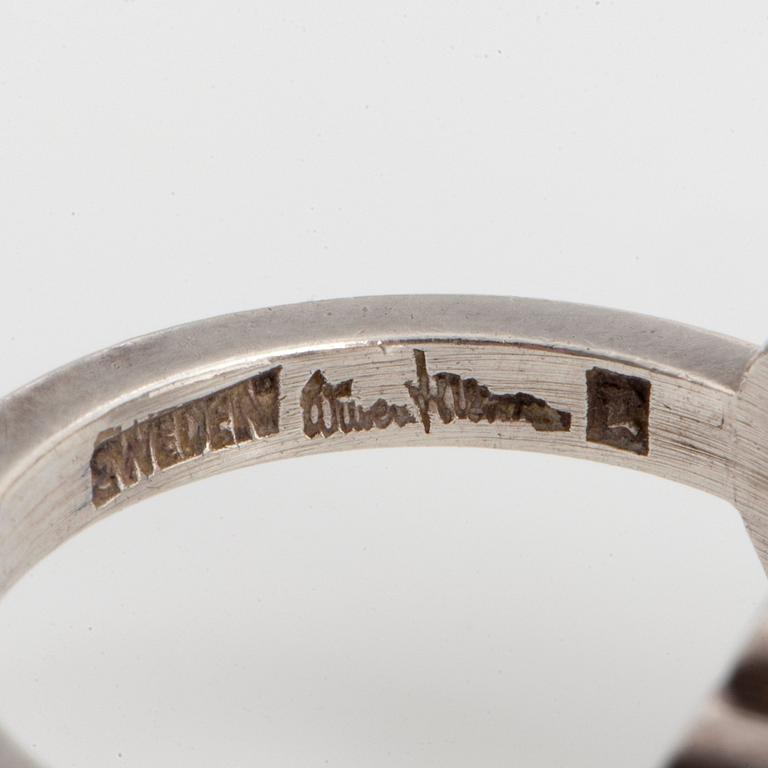 Wiwen Nilsson, a sterling silver ring with a facet cut rock crystal, Lund, Sweden 1965.