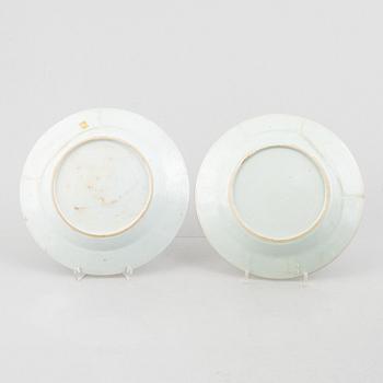 Four export porcelain plates, China, Qianlong (1736-95).