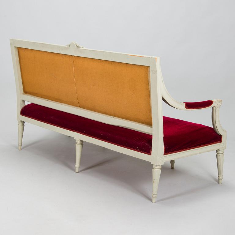 A Swedish Gustavian sofa, late 18th century.