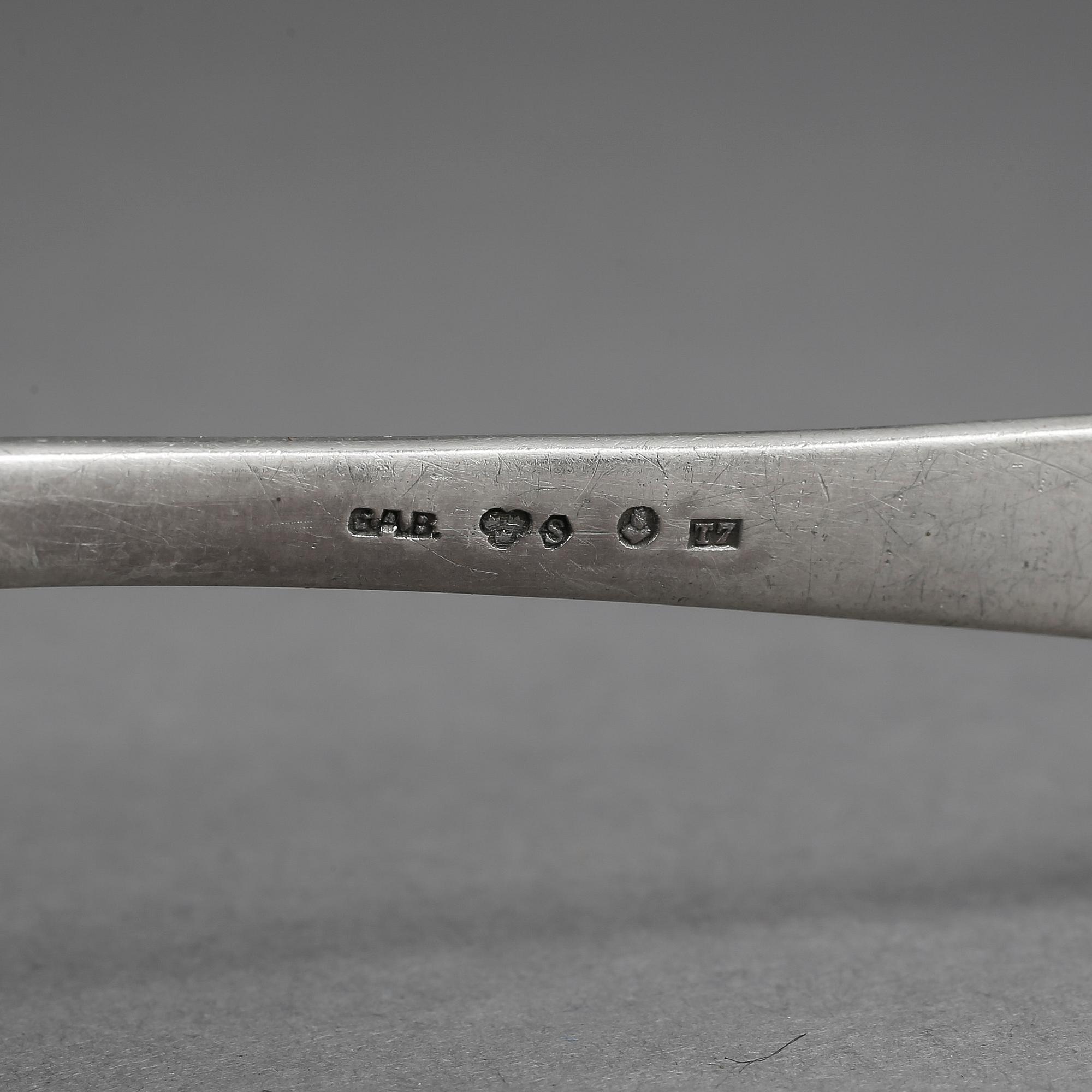 PARTI BESTICK, silver samt nysilver, 1700-1900-tal. Silvervikt ca 327 gram.