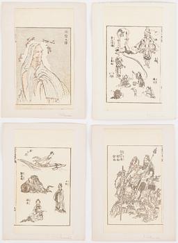 SHEETS from woodblock book, 24 pc, Japan, 19th century.