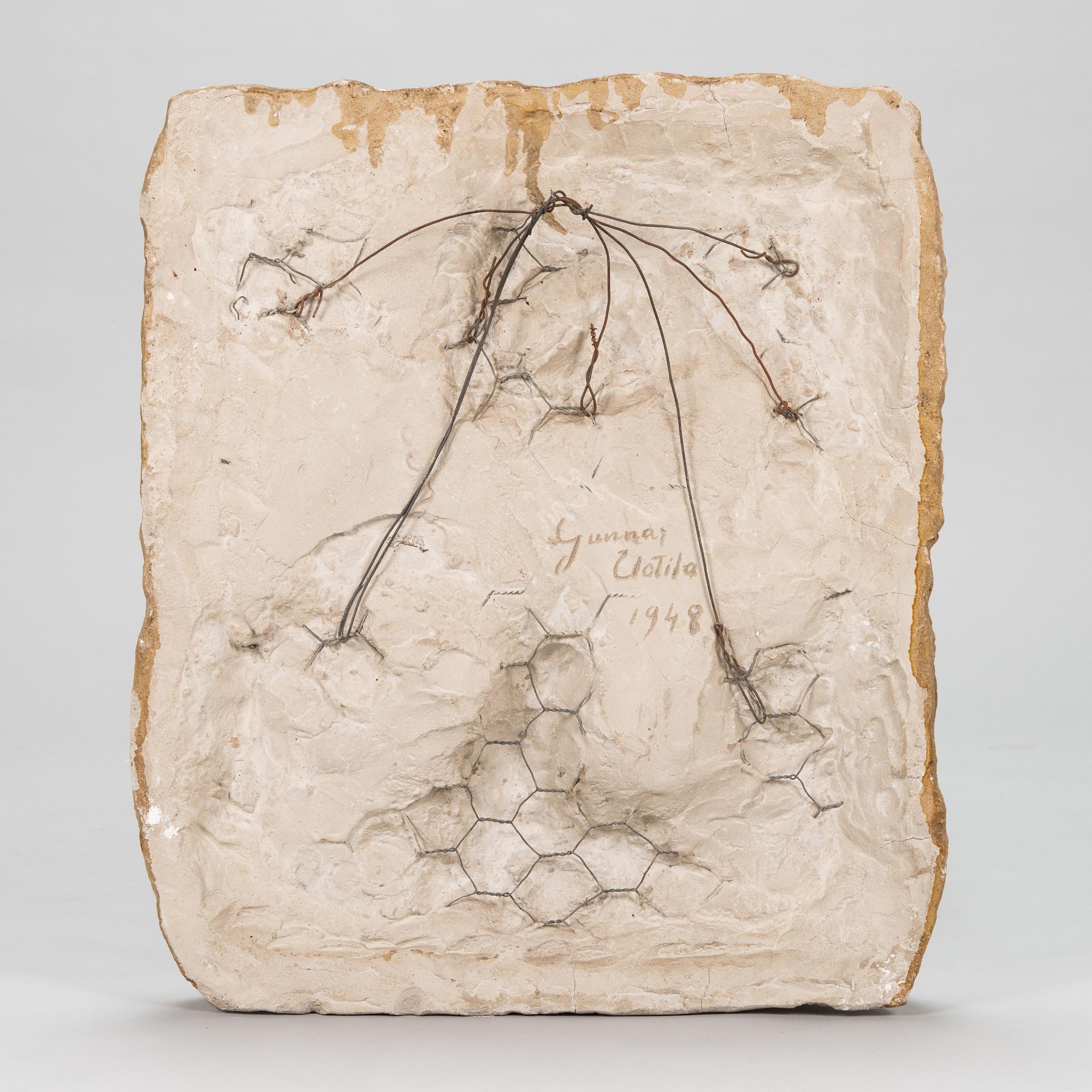 Gunnar Uotila, a relief, stoneware, signed and dated 1948.