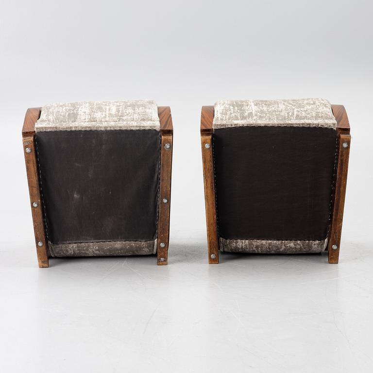 A pair of armchairs, 1930s-40s.