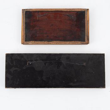 A group of five sculptured wooden decorative objects, late Qingdynasty.