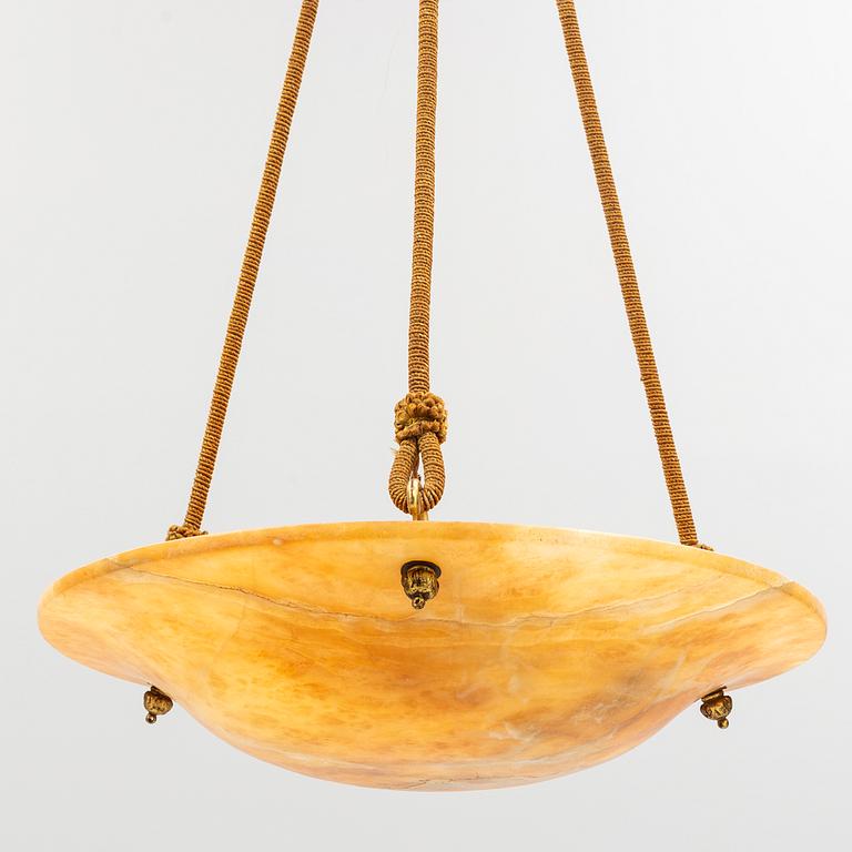 Ceiling lamp, alabaster, 1920s/30s.